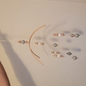 Wooden bead mobile